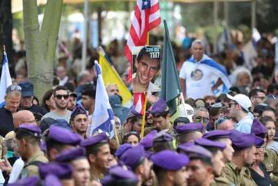 Tens of thousands attend funeral of Israeli soldier whose remains were held in Gaza for 11 years